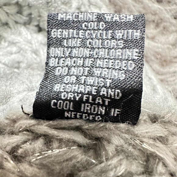 Moon & Madison Knit Sweater Grey & Metallic Silver Cardigan Size M - Picture 9 of 10